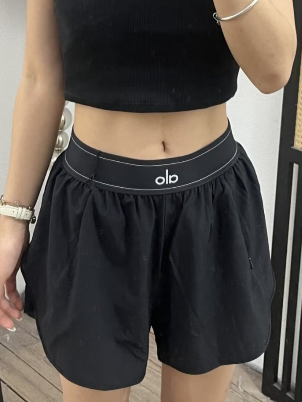 Alo Yoga Black Match Point Short🍧New With Tags💖Summer Athleisure